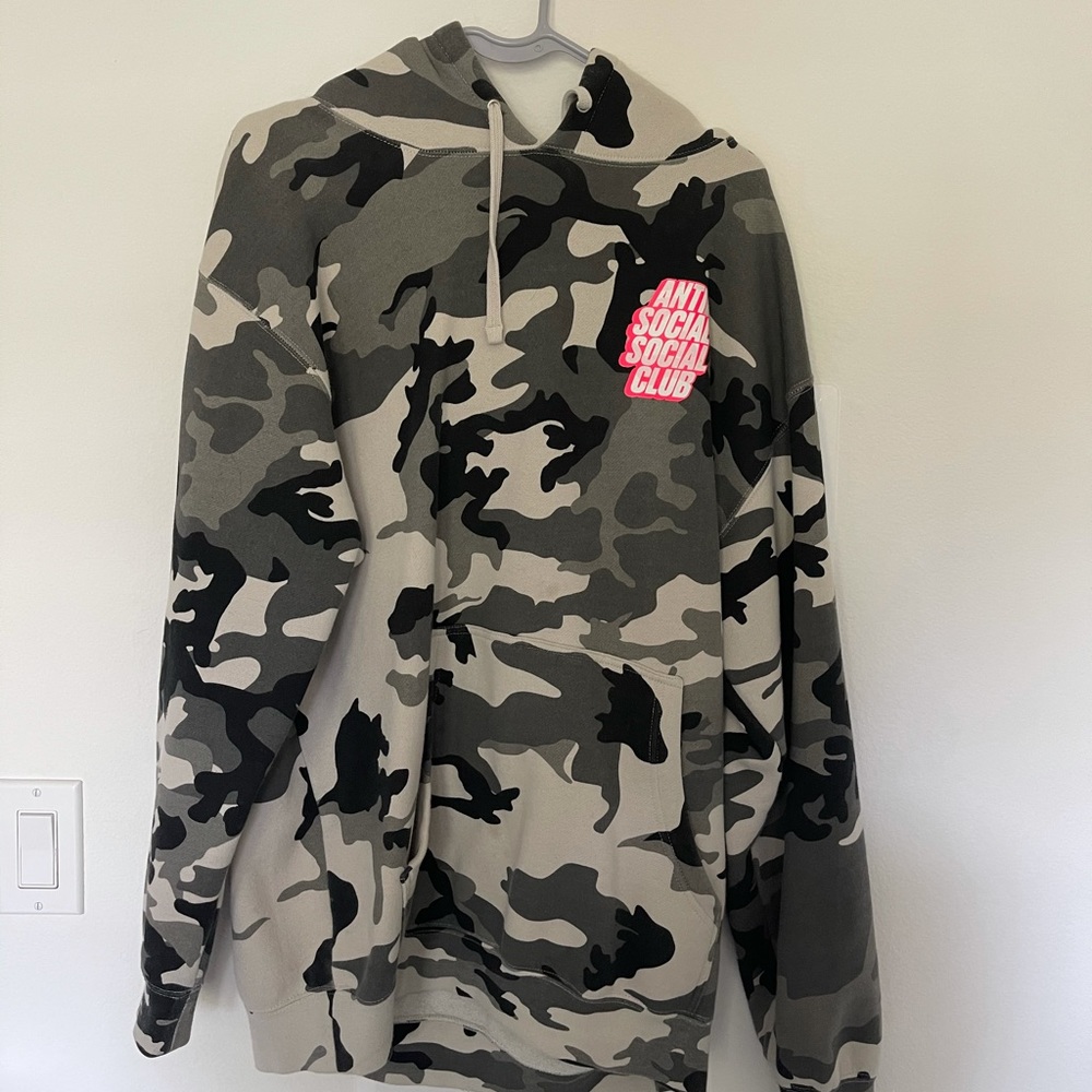 Anti social social club camo hoodie